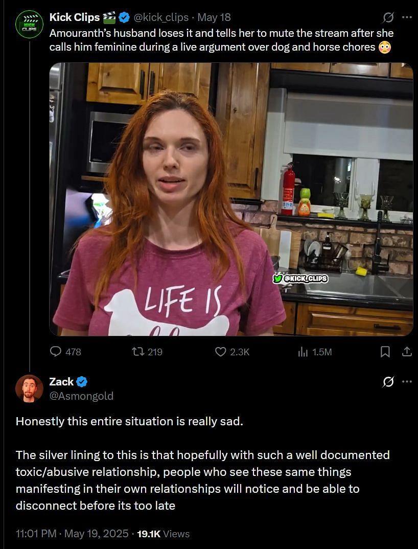 The Twitch streamer speaks about the situation (Image via @Asmongol/X)